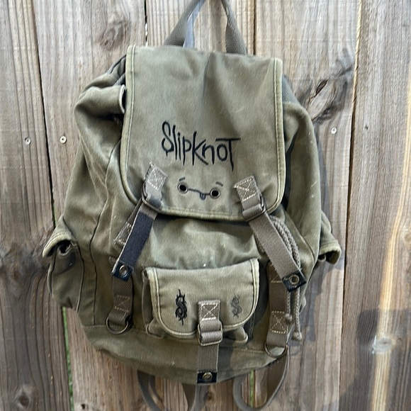 Slipknot Canvas Drawstring Vintage Backpack Y2K Bioworld - Picture 1 of 14